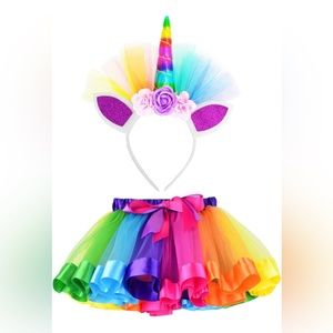 Rainbow Tutu with unicorn headband
